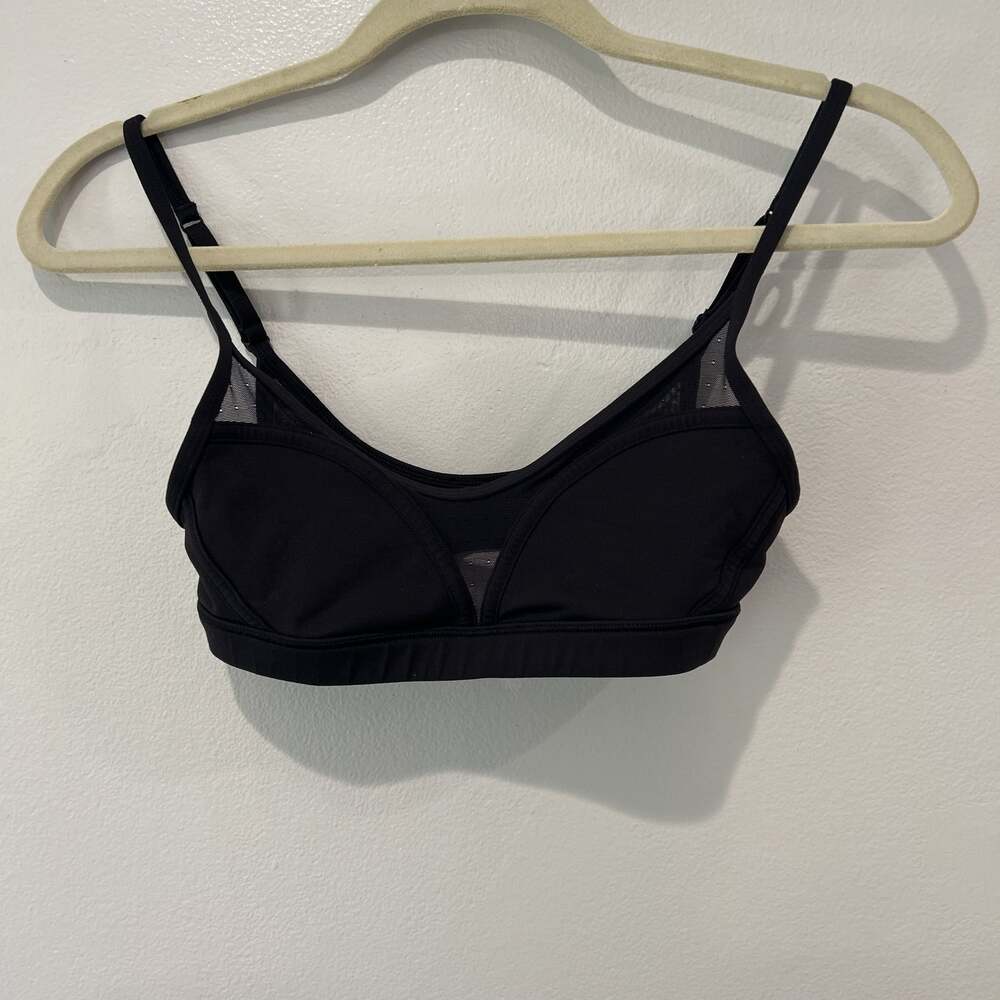 lululemon Black Mesh Panel Racerback Sports Bra